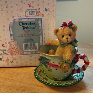 1997 Vintage Cherished Teddies “Cup Full of Peace” Cup and Saucer Set